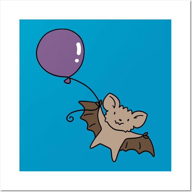 Purple Balloon Bat Wall Art by saradaboru